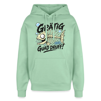 Fischskelett Grätig Design – Oversized Unisex Hoodie - Nebeljade