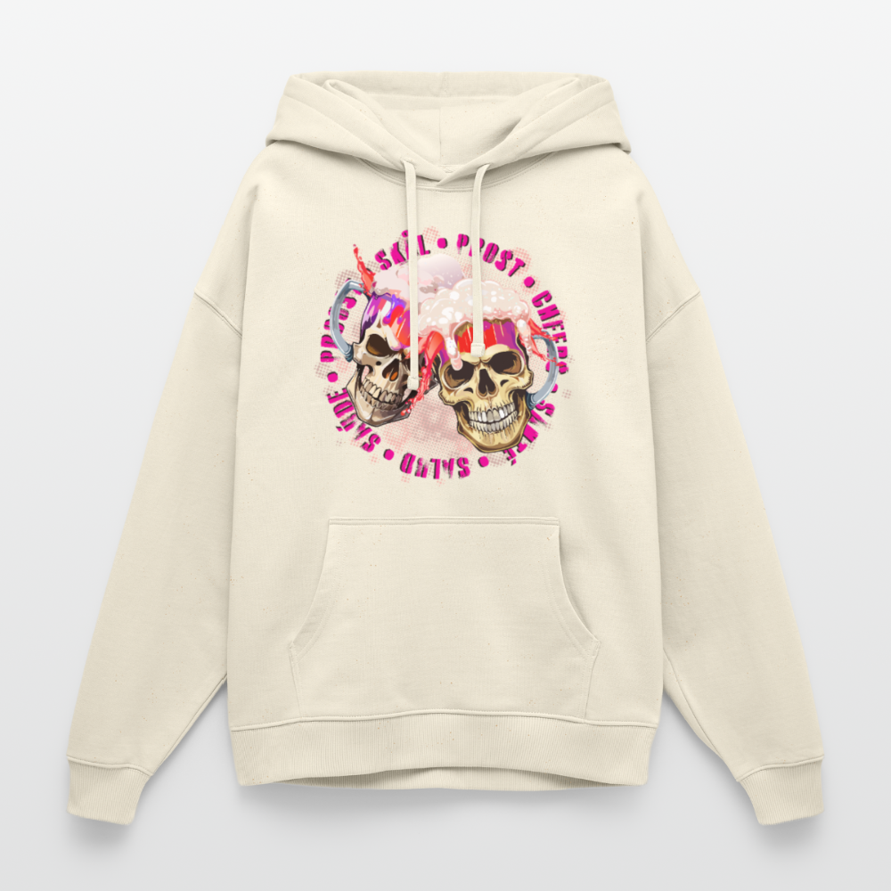 Party Skull Design Pink – Oversized Unisex Hoodie - Natur