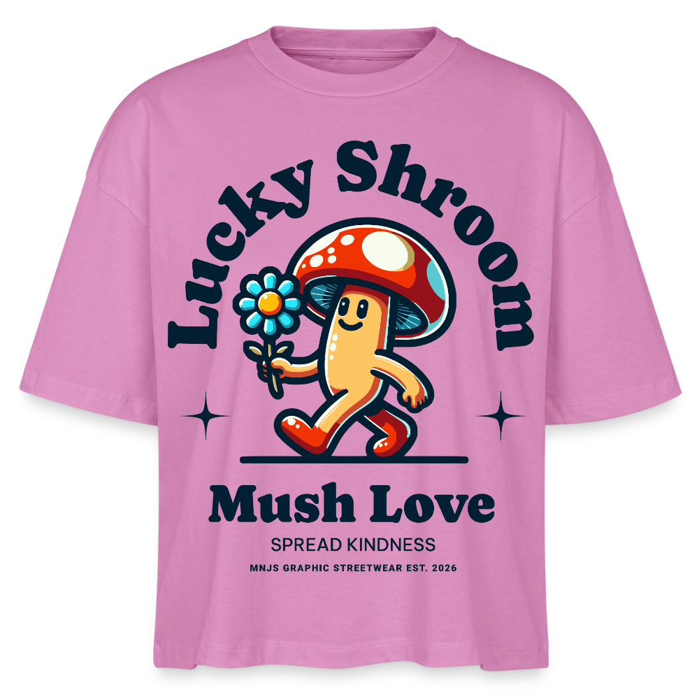 Lucky Shroom Design – Frauen Boxy Bio-T-Shirt - Pink