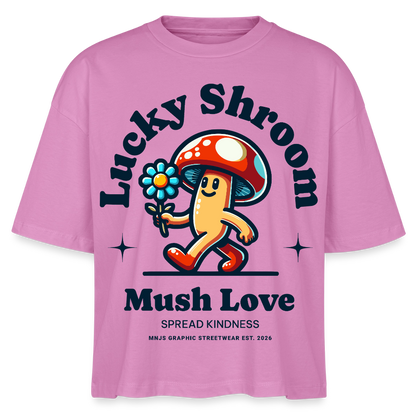 Lucky Shroom Design – Frauen Boxy Bio-T-Shirt - Pink