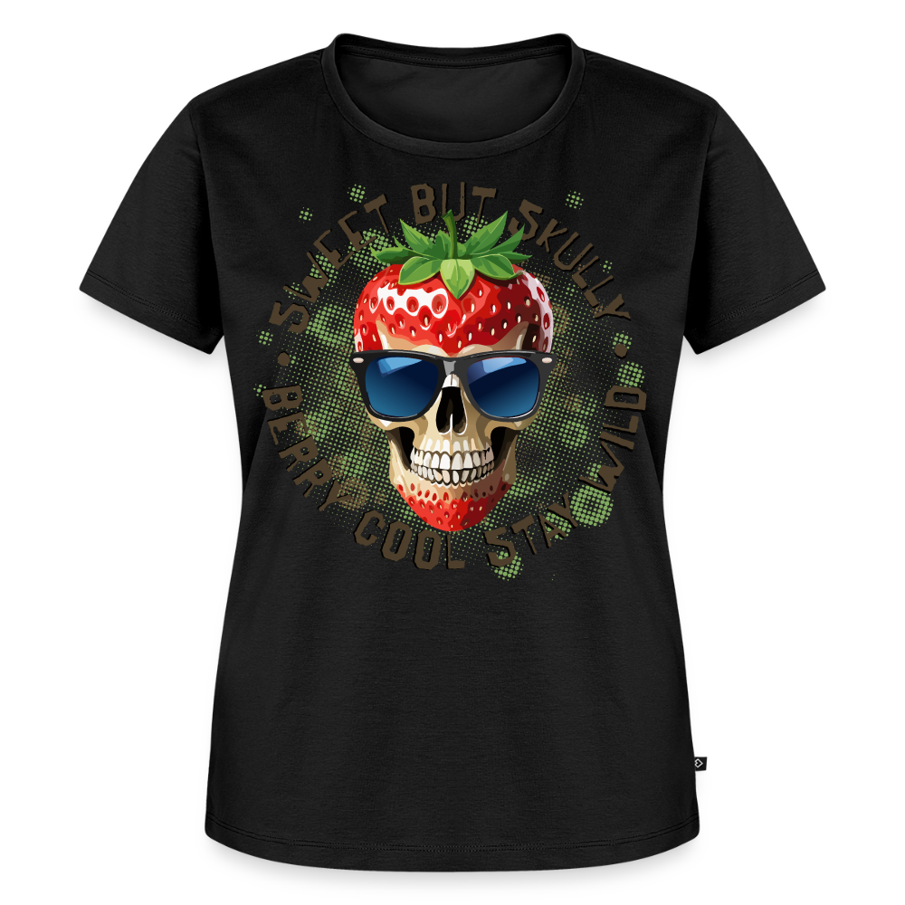 Strawberry Skull Design – Frauen Premium T-Shirt - Schwarz