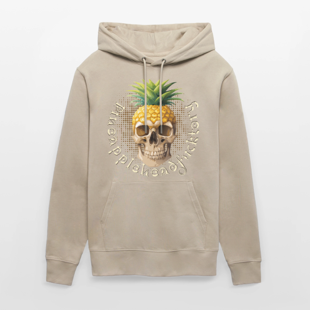Pineapple Skull Design - Unisex Bio-Hoodie - Beige