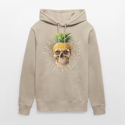 Pineapple Skull Design - Unisex Bio-Hoodie - Beige
