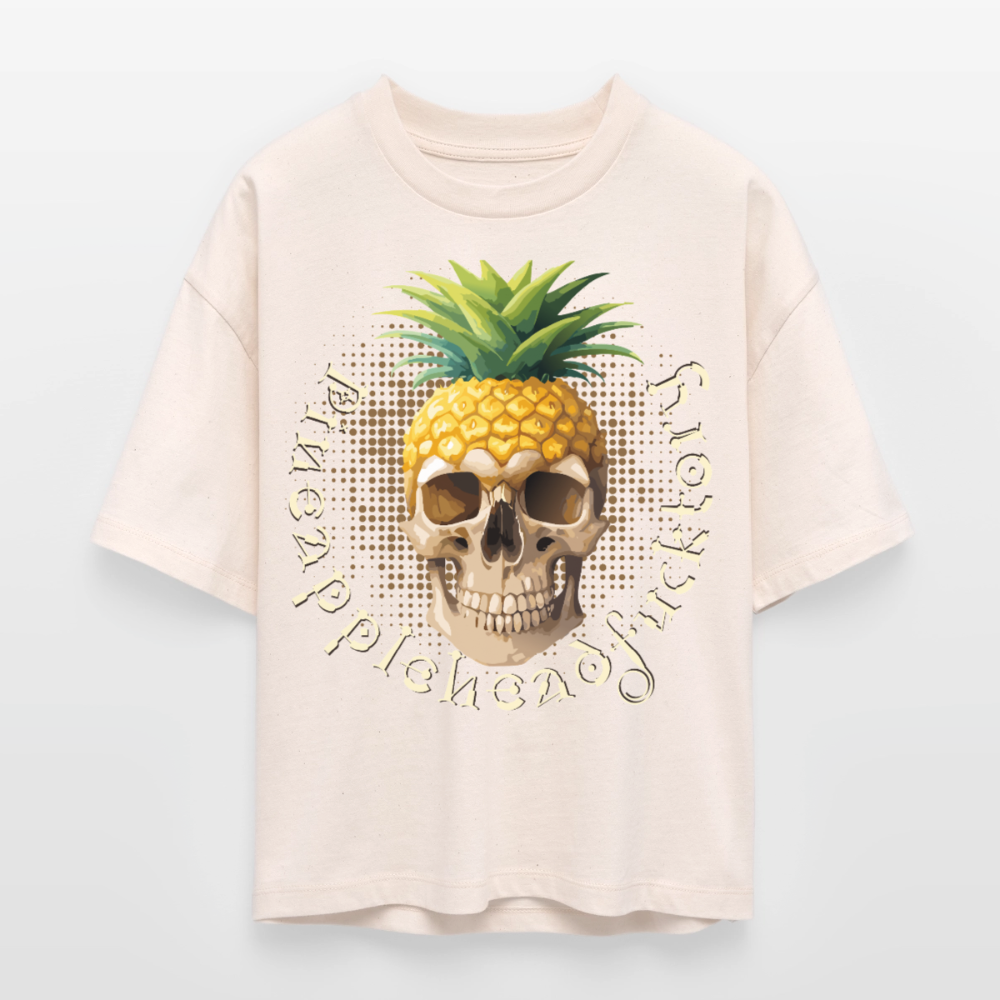 Pineapple Skull Design - Frauen Boxy Bio-T-Shirt - Natur