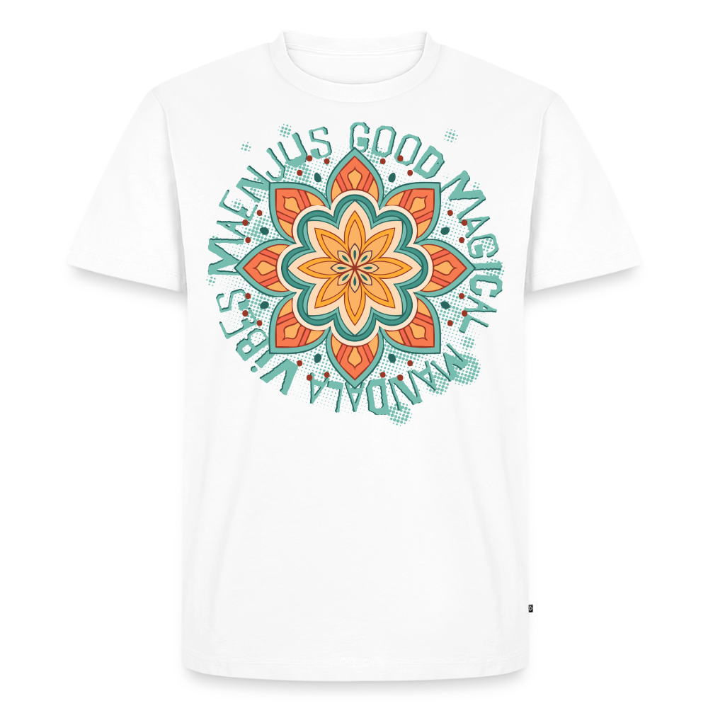 Mandala Türkis Design – Männer Premium T-Shirt - Weiß