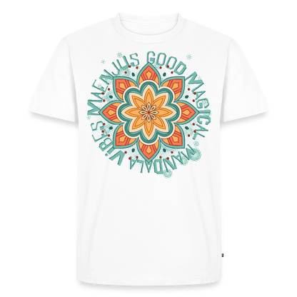 Mandala Türkis Design – Männer Premium T-Shirt - Weiß
