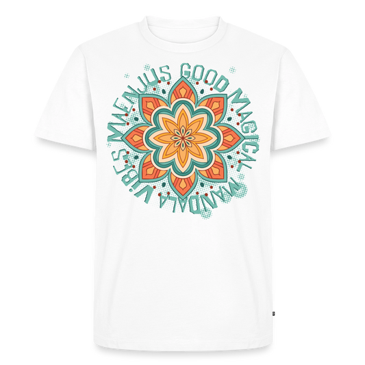 Mandala Türkis Design – Männer Premium T-Shirt - Weiß