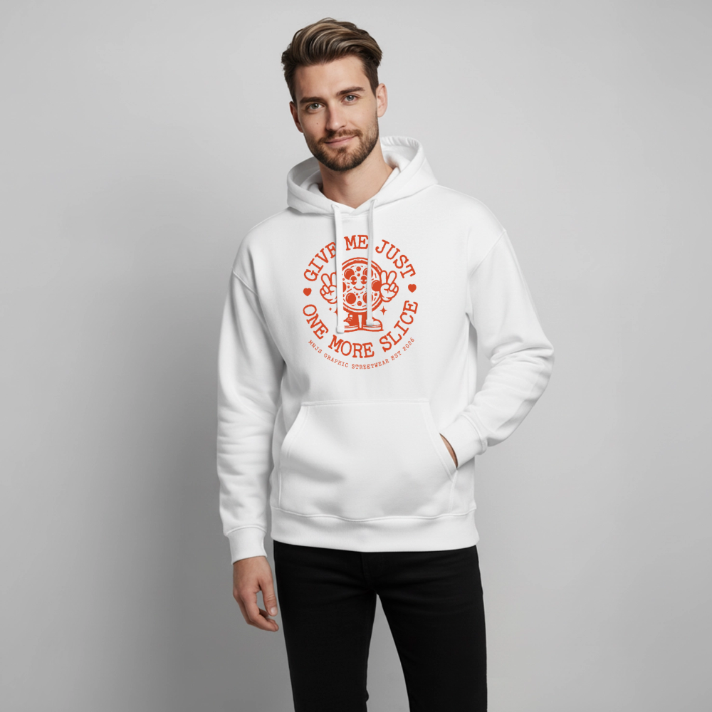 Pizza Design – Oversized Unisex Hoodie - Weiß