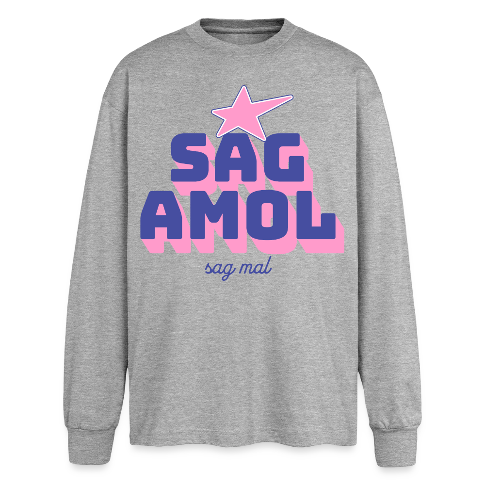 Sagamol Design – Oversized Langarmshirt - Grau meliert