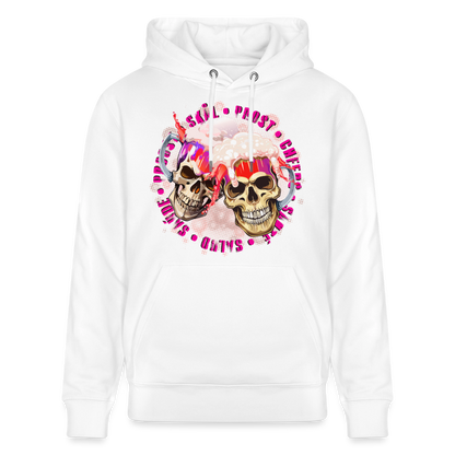 Party Skull Design Pink – Unisex Bio-Hoodie - Weiß