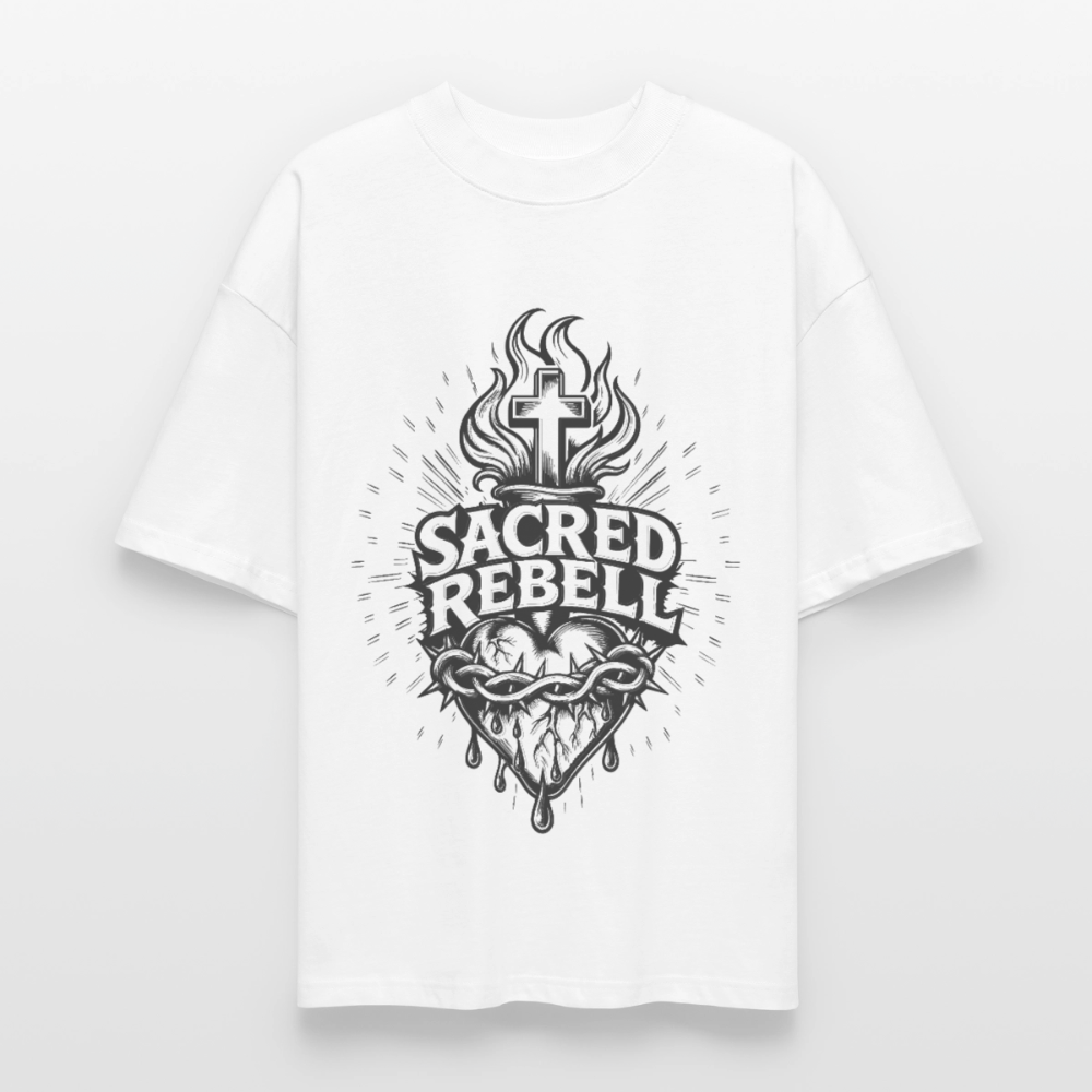 Sacred Rebell Design – Oversized Unisex Bio T-Shirt - Weiß