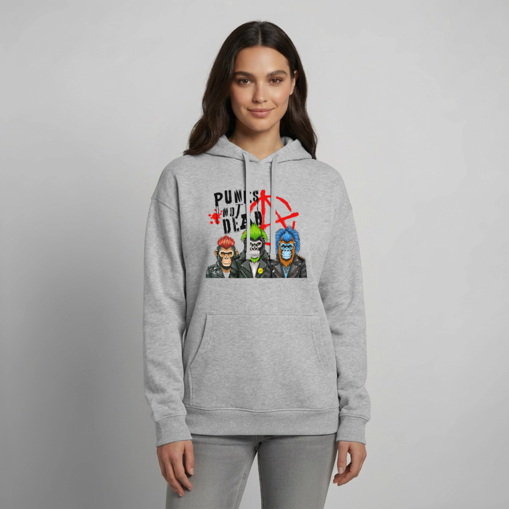 Punks Not Dead Design – Oversized Unisex Hoodie - Grau meliert