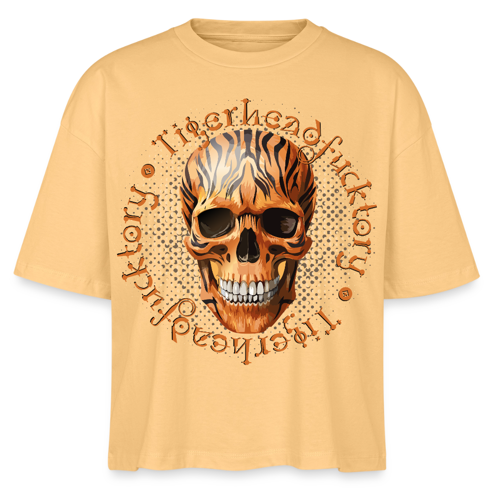 Tiger skull Design – Frauen Boxy Bio-T-Shirt - Mispel