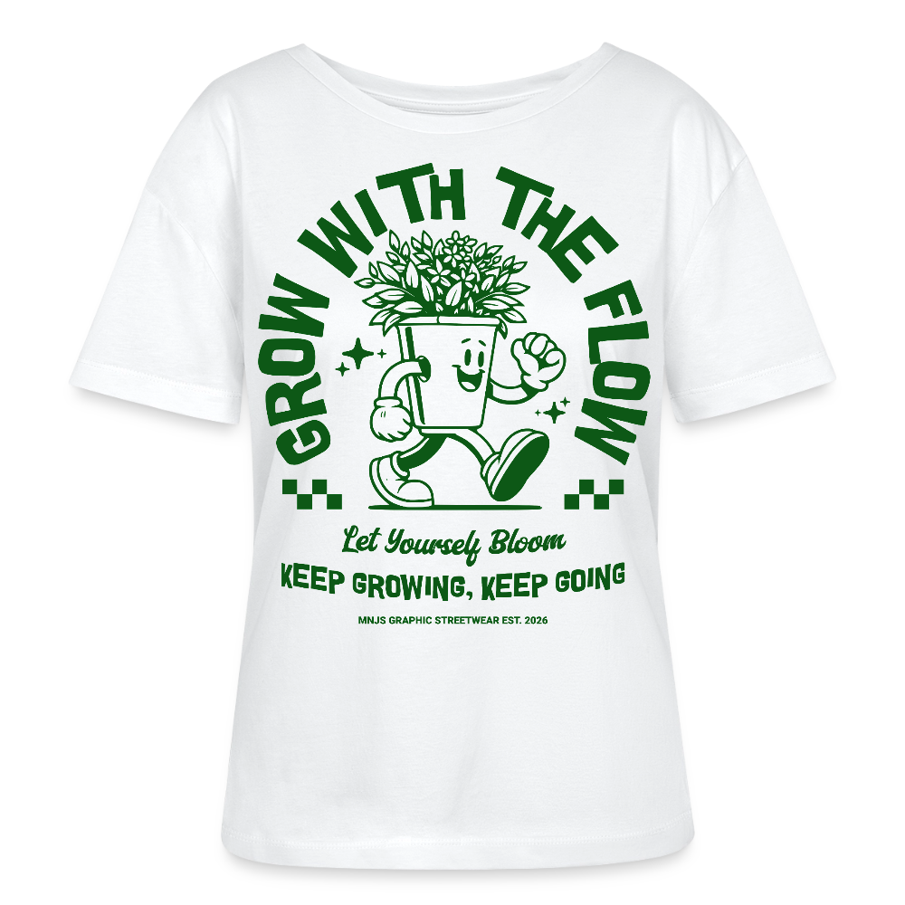 Keep Growing Design – Rundhals Frauen Bio-T-Shirt - Weiß