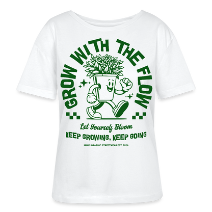 Keep Growing Design – Rundhals Frauen Bio-T-Shirt - Weiß