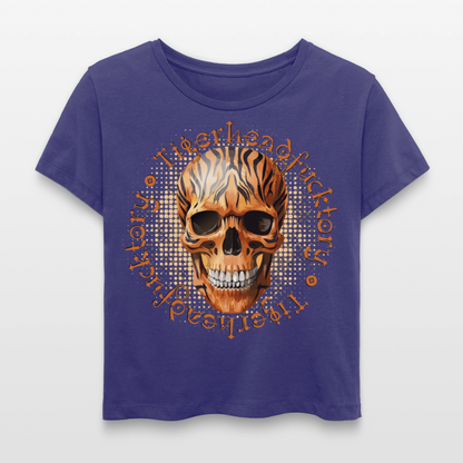Tiger Skull Design – Rundhals Frauen Bio-T-Shirt - Dämmerung