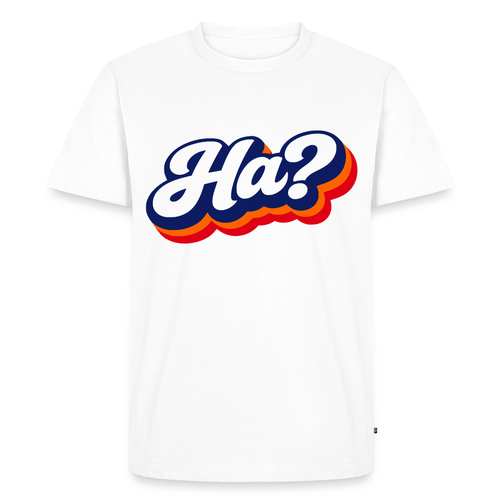 Ha? Design – Männer Premium T-Shirt - Weiß