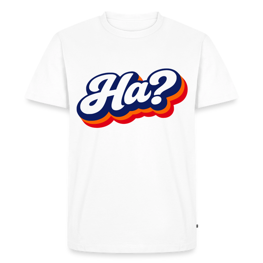 Ha? Design – Männer Premium T-Shirt - Weiß