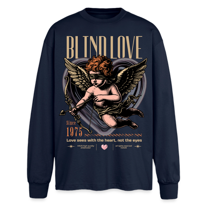Blind Love Design – Oversized Langarmshirt - Navy