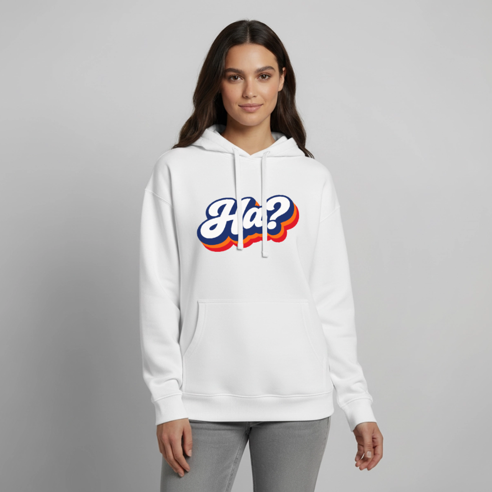 Ha? Design – Oversized Unisex Hoodie - Weiß