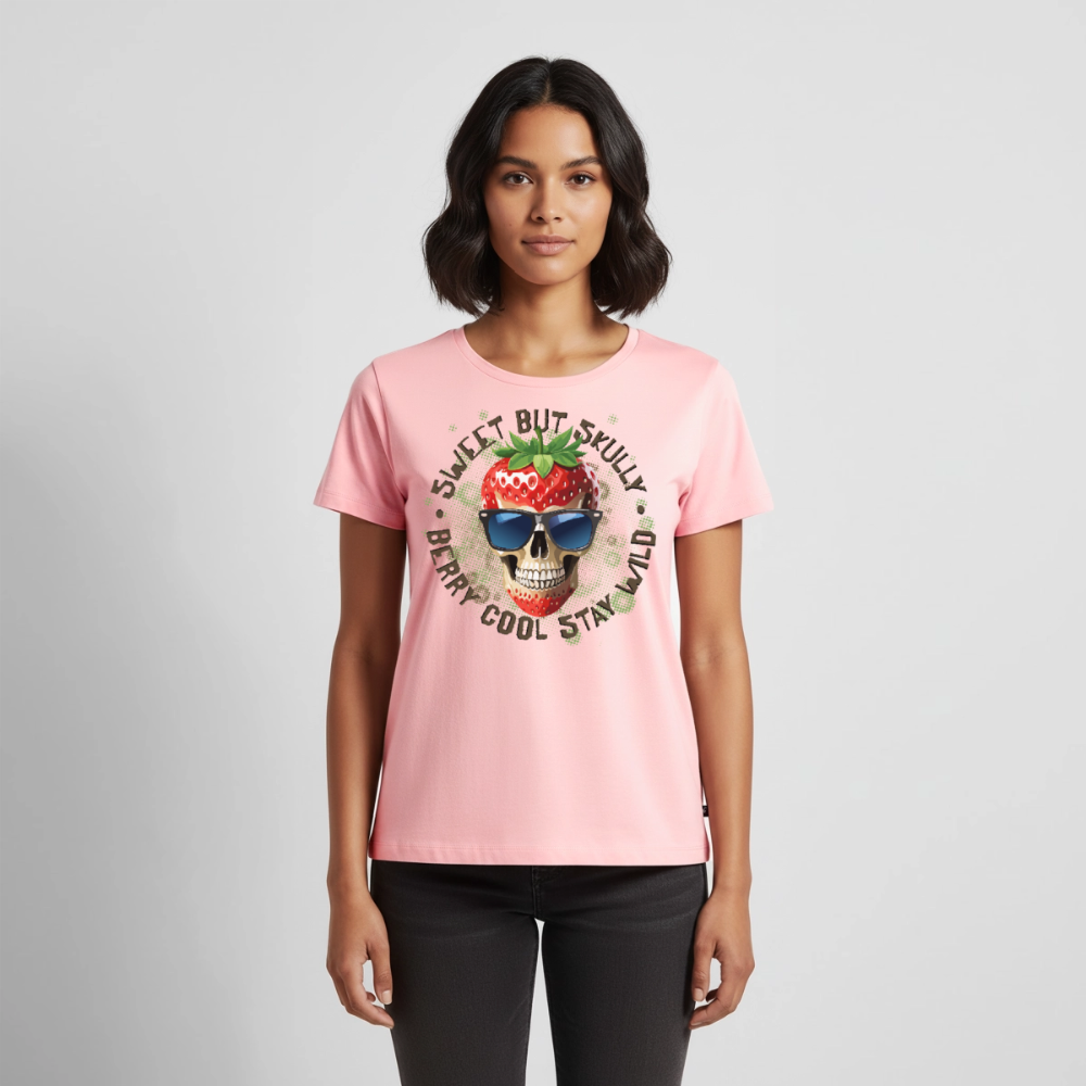 Strawberry Skull Design – Frauen Premium T-Shirt - Rosa