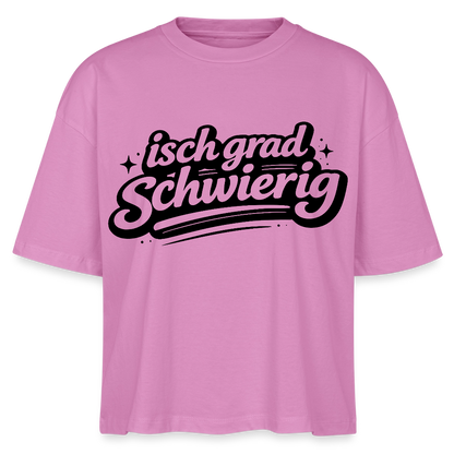 isch grad schwierig Design – Frauen Boxy Bio-T-Shirt - Pink