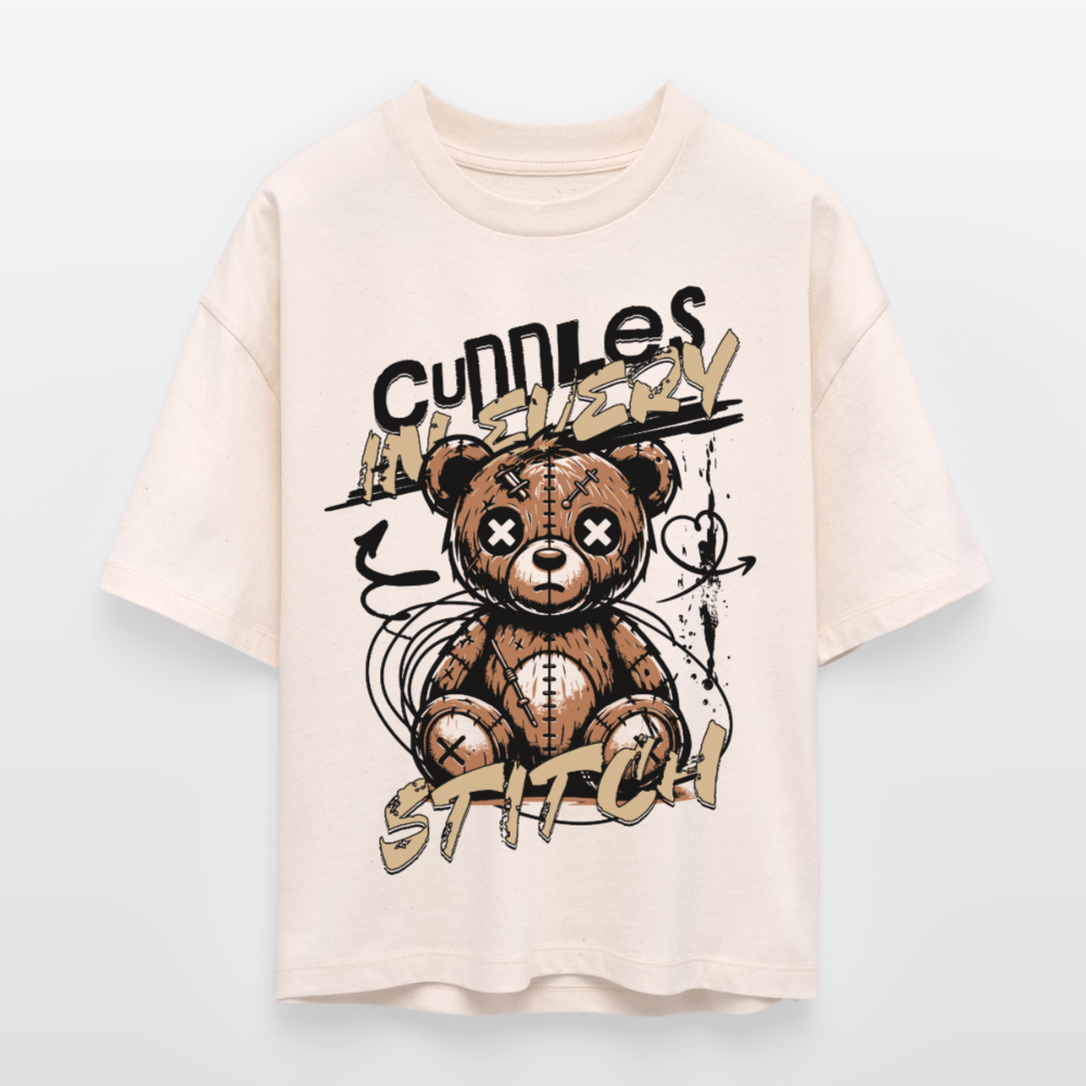 Bear Design – Frauen Boxy Bio-T-Shirt - Natur