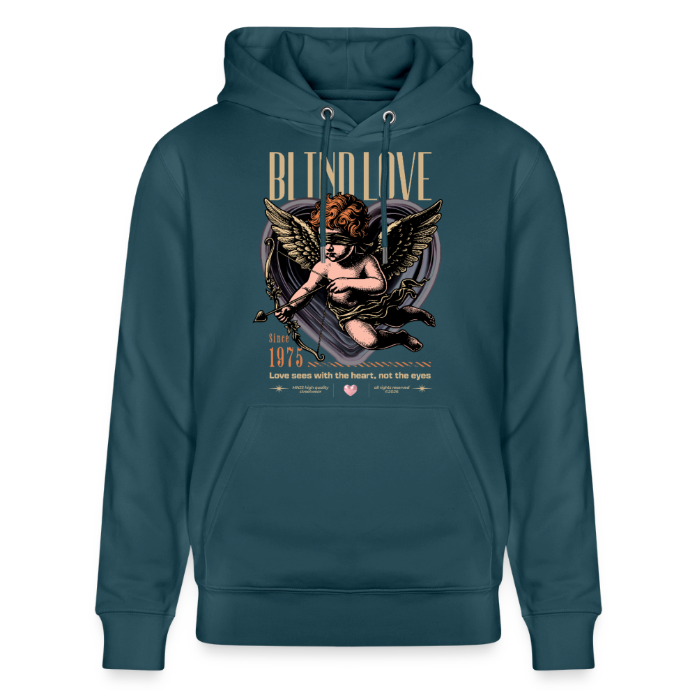Blind Love Design – Unisex Bio-Hoodie - Dunkles Petrol
