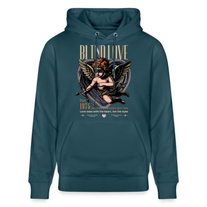 Blind Love Design – Unisex Bio-Hoodie - Dunkles Petrol