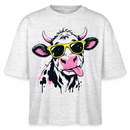 Street Cowboy Design – Frauen Boxy Bio-T-Shirt - Weiß meliert