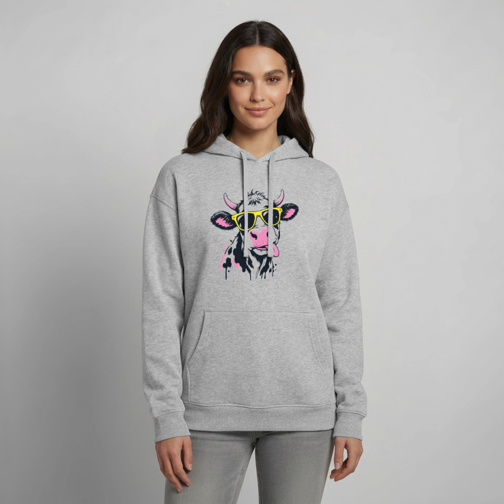 Street Cow Design – Oversized Unisex Hoodie - Grau meliert