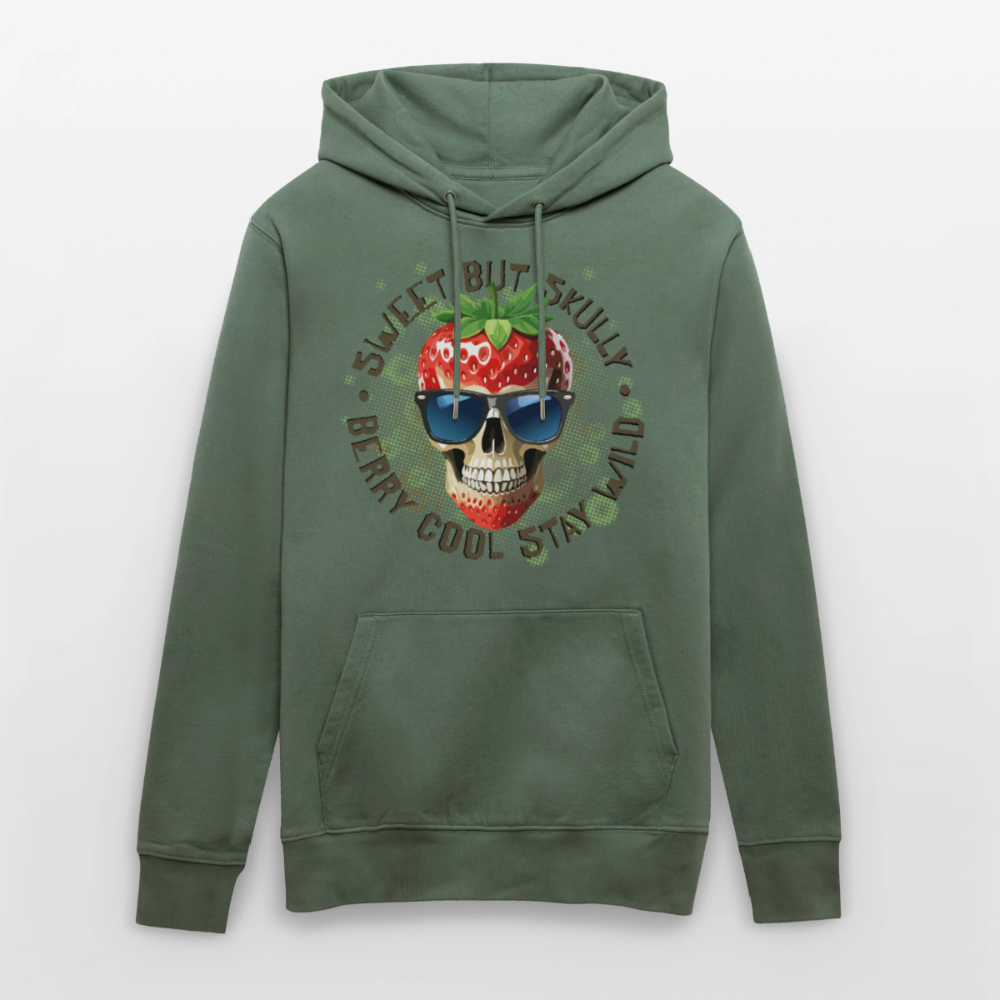 Strawberry Skull Design – Unisex Bio-Hoodie - Tanngrün