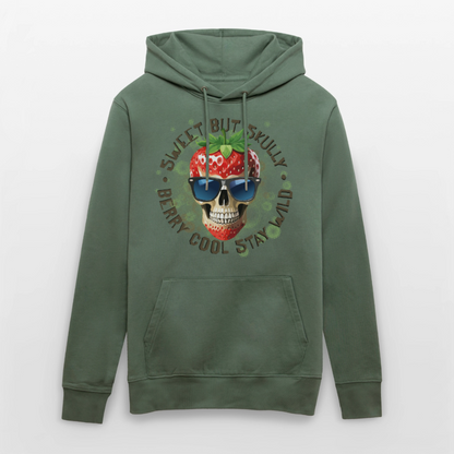 Strawberry Skull Design – Unisex Bio-Hoodie - Tanngrün