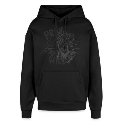 Pray Hard Design – Oversized Unisex Hoodie - Schwarz