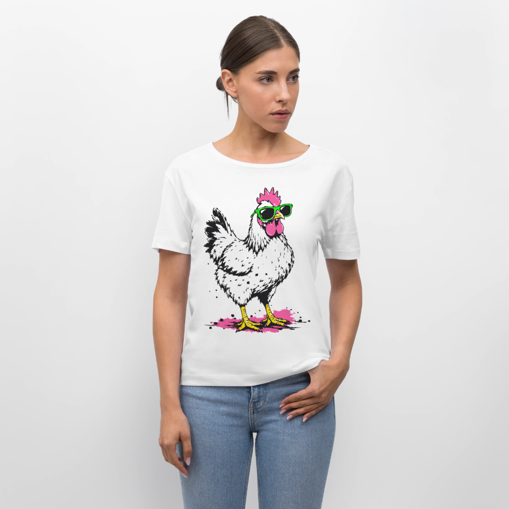 Street Schicken Design – Rundhals Frauen Bio-T-Shirt - Weiß