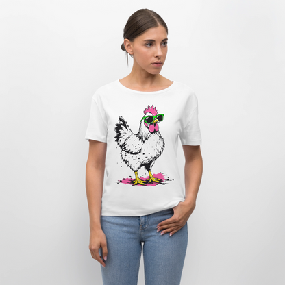 Street Schicken Design – Rundhals Frauen Bio-T-Shirt - Weiß