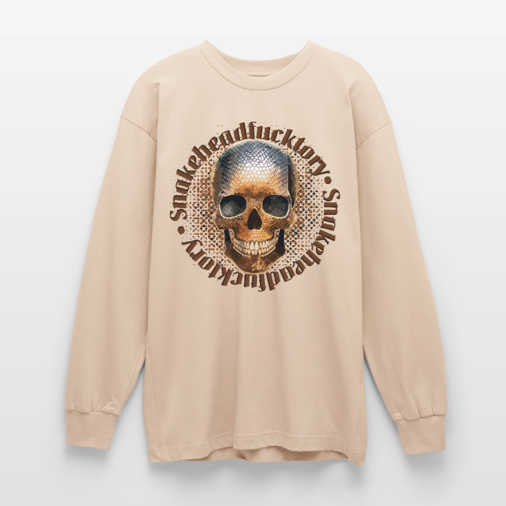 Snake Skull Design – Oversized Langarmshirt - Sand