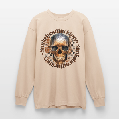 Snake Skull Design – Oversized Langarmshirt - Sand