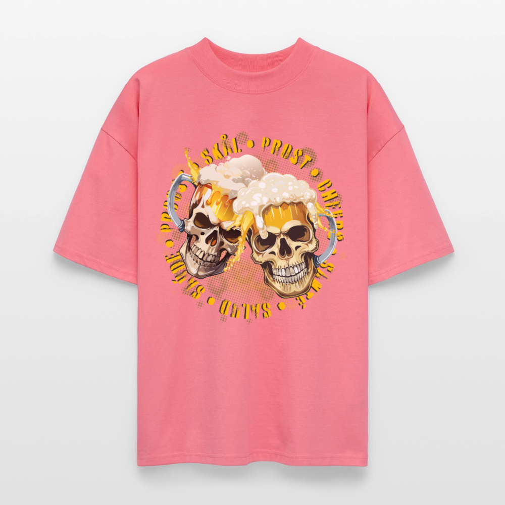 Party Skull Design – Oversized Unisex Bio T-Shirt - Pink 