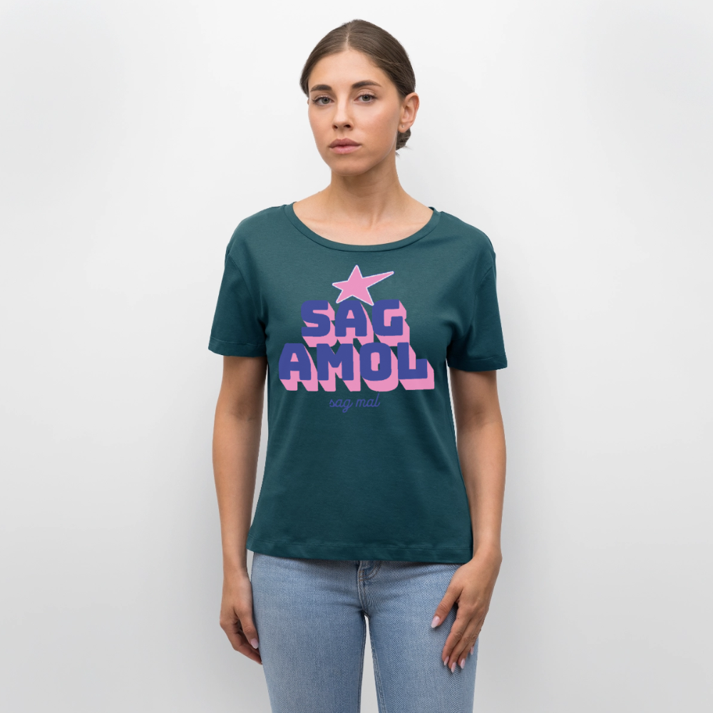 Sagamol Design – Rundhals Frauen Bio-T-Shirt - Dunkles Petrol