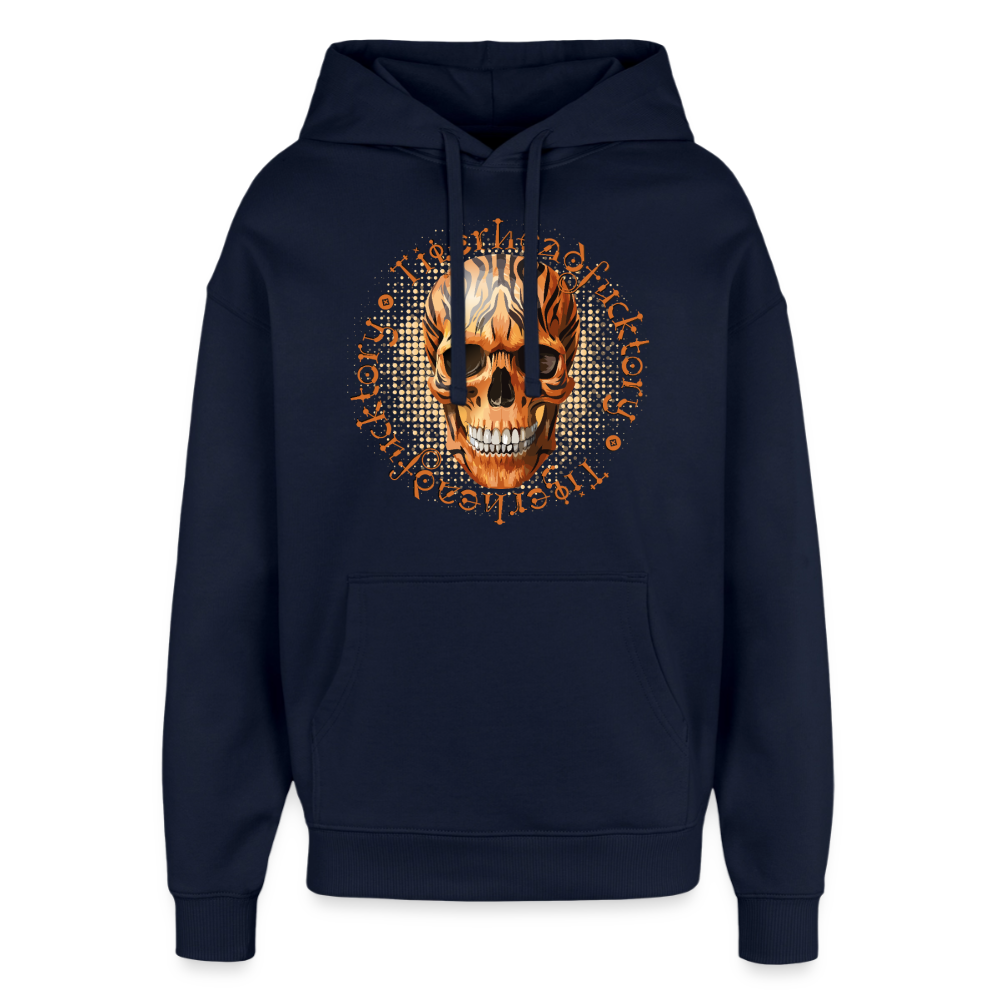 Tiger Skull Design – Oversized Unisex Hoodie - Navy