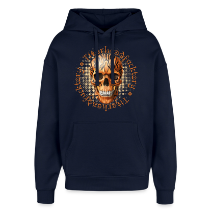 Tiger Skull Design – Oversized Unisex Hoodie - Navy