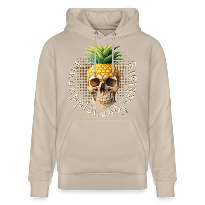 Pineapple Skull Design - Unisex Bio-Hoodie - Beige