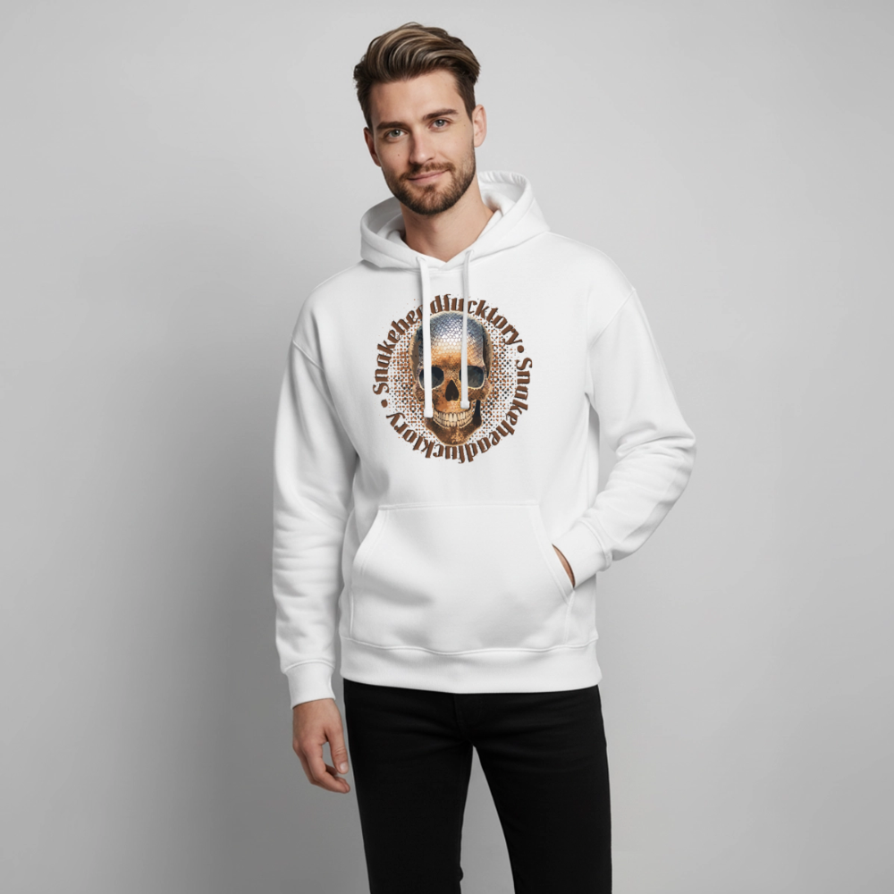 Snake Skull Design – Oversized Unisex Hoodie - Weiß