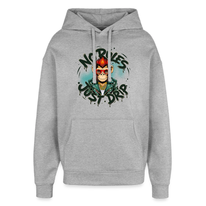 Monkey No Rules Design – Oversized Unisex Hoodie - Grau meliert