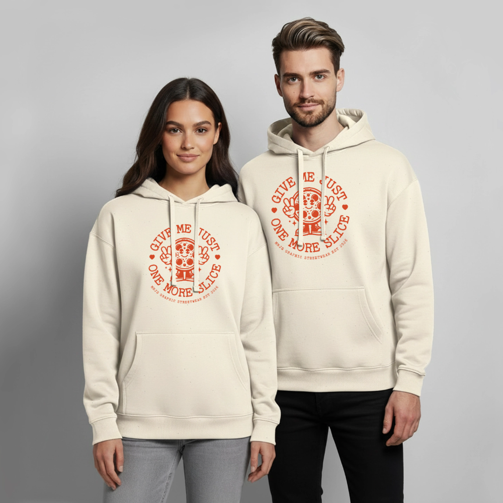 Pizza Design – Oversized Unisex Hoodie - Natur
