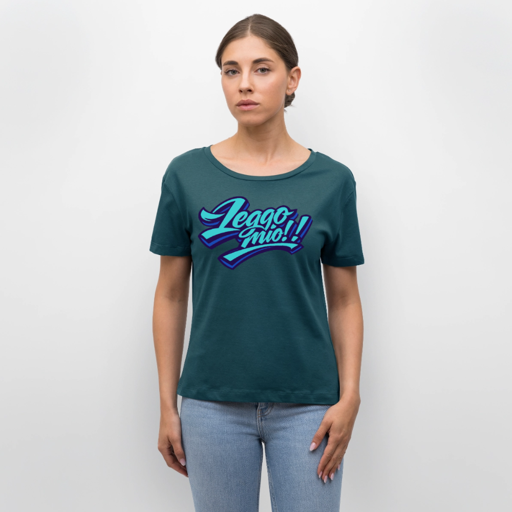 Leggomio Design – Rundhals Frauen Bio-T-Shirt - Dunkles Petrol