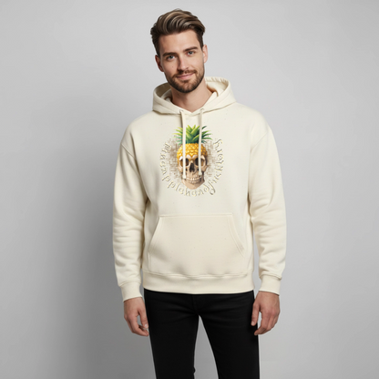 Pineapple Skull Design - Oversized Unisex Hoodie - Natur