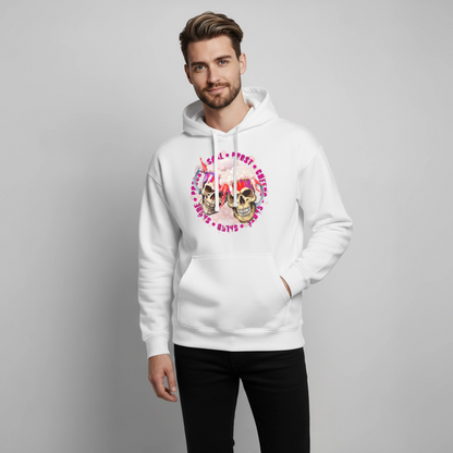 Party Skull Design Pink – Oversized Unisex Hoodie - Weiß