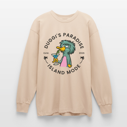 Doggies Paradise Design – Oversized Langarmshirt - Sand